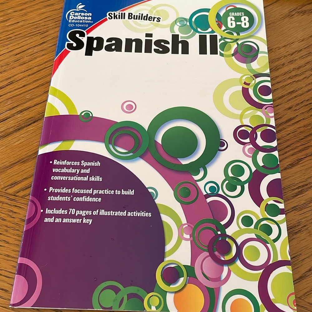 Spanish II Skill Builders by Carson Dellosa Grades 6-8 NEW